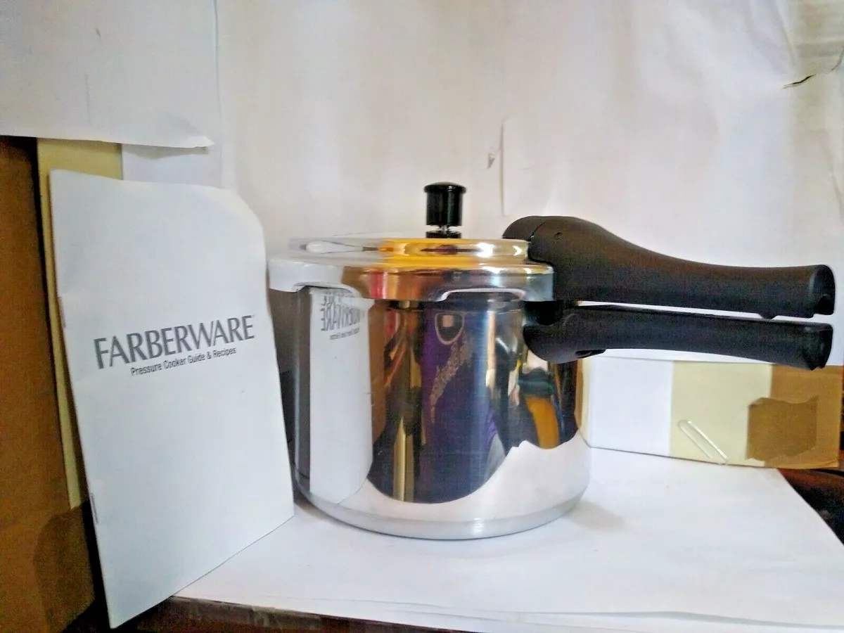 Farberware 6Qt Aluminium Stovetop Pressure Cooker NOS No Box W/  Manual/Recipes