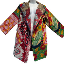 Nwt Funky Stuff Hippy Quilted Vintage Cotton Kantha Revesible Jacket Coat Top L