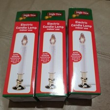 3xElectric Window Candle Light Glass Bulb Dusk To Dawn Sensor Light brass base