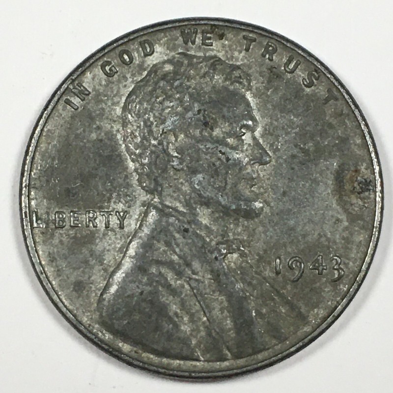 1943 Lincoln Wheat "Steel" Cent Penny - Extremely Fine (XF) KM#132a - 5977-AH