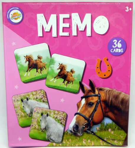 Horses Memo / Pferde Memory - 36 Karten - Toy Universe Mitbringspiel - NEU - Photo 1 sur 2