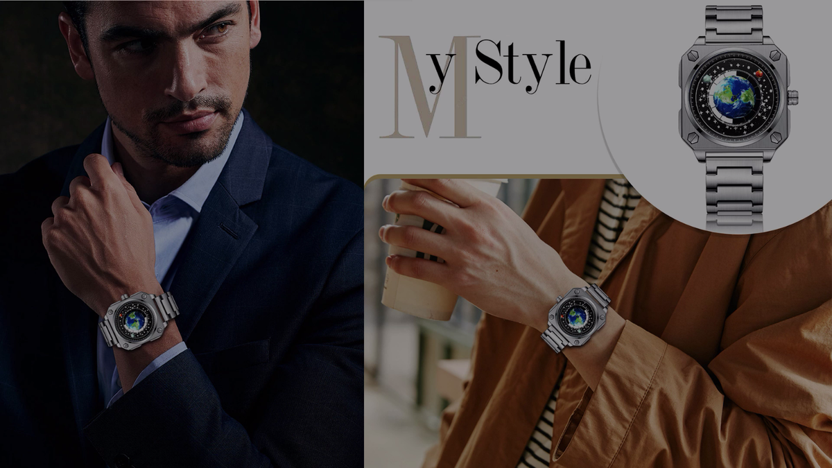 Orologio Meccanico Automatico Uomo - Quadrante Cielo Stellato Con Strass - Pelle Vera, Luminoso, Impermeabile 3ATM