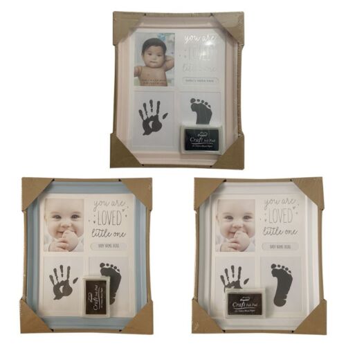 Baby Kids Birthday Hand Foot Print Ornaments 12 Months Photo Frame - Picture 1 of 10