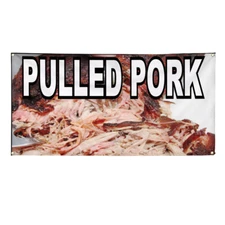 Vinyl Banner Multiple Sizes Pulled Pork Food Fair Restaurant Cafe Market Outdoor
