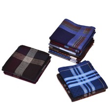 6Pcs 40x40cm Geometric Cotton Dark Color Handkerchiefs Men Suit Pocket Towels