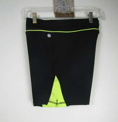 Athletica Object d'art Women's Size L Black & Neon Stretch Stash Pocket Shorts