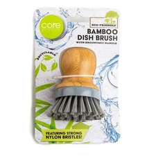 Core Bamboo Dish Washing Palm Brush with Ergonomic Handle