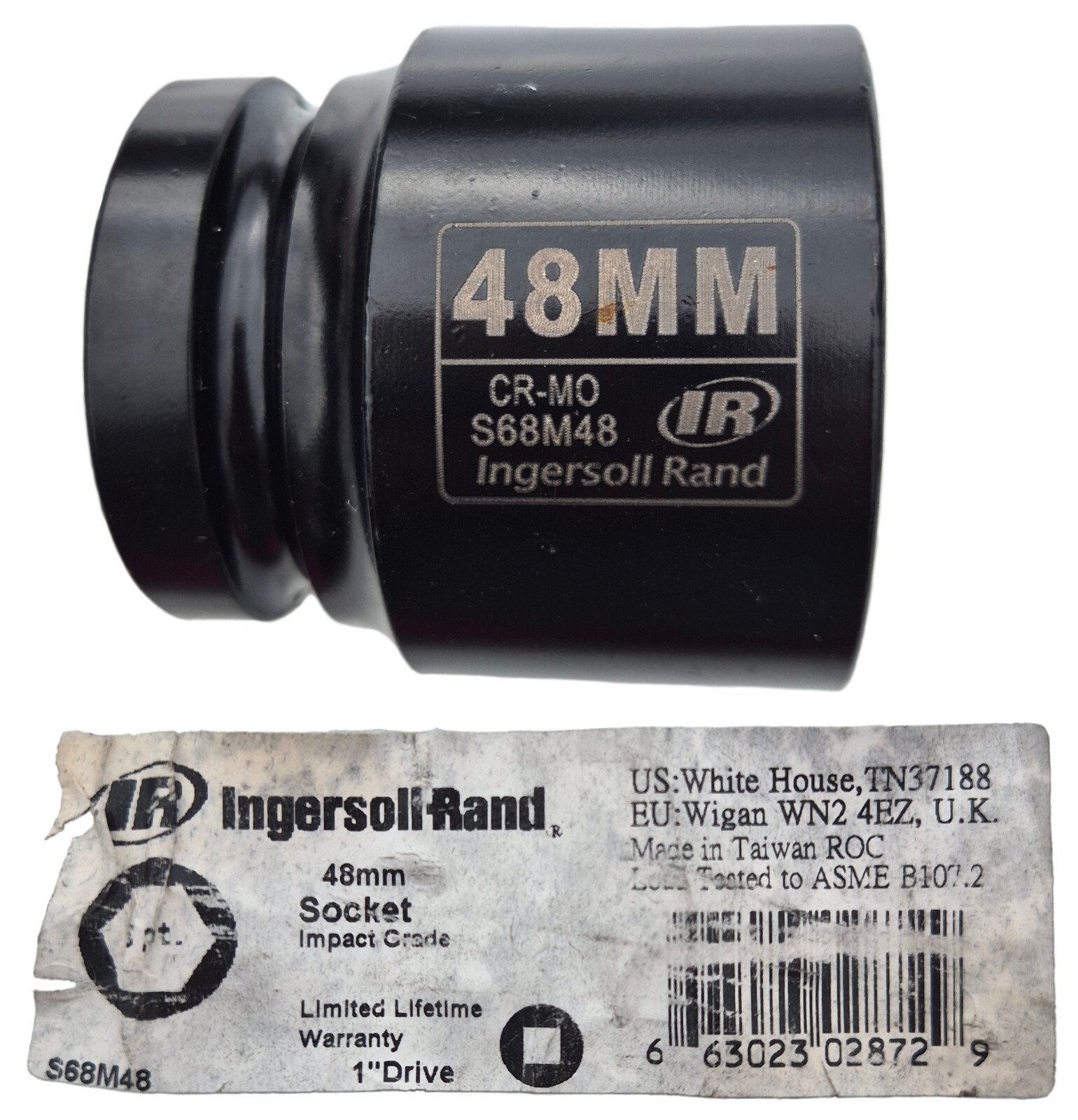 48mm IMPACT SOCKET 6 Point 1"" Drive Cr-Mo Standard Length INGERSOLL RAND S68M48