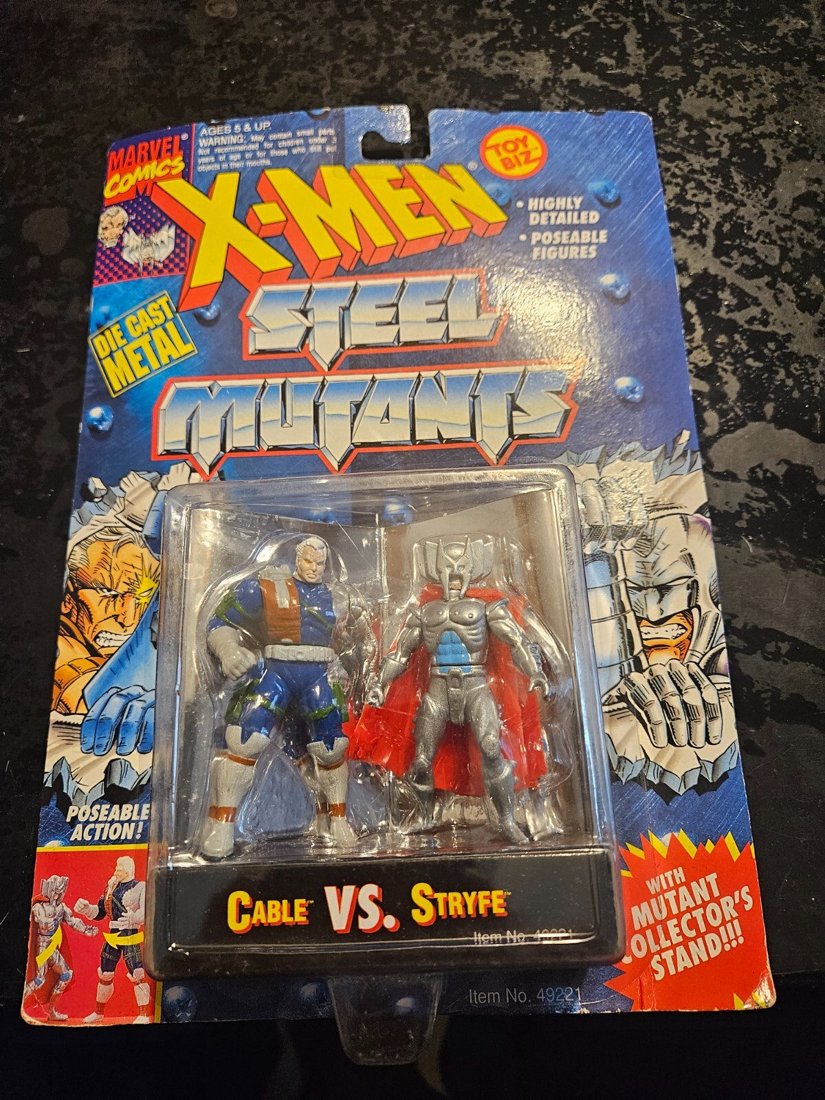 MARVEL XMEN STEEL MUTANTS CABLE VS STRYFE FIGURES 1994 Vintage