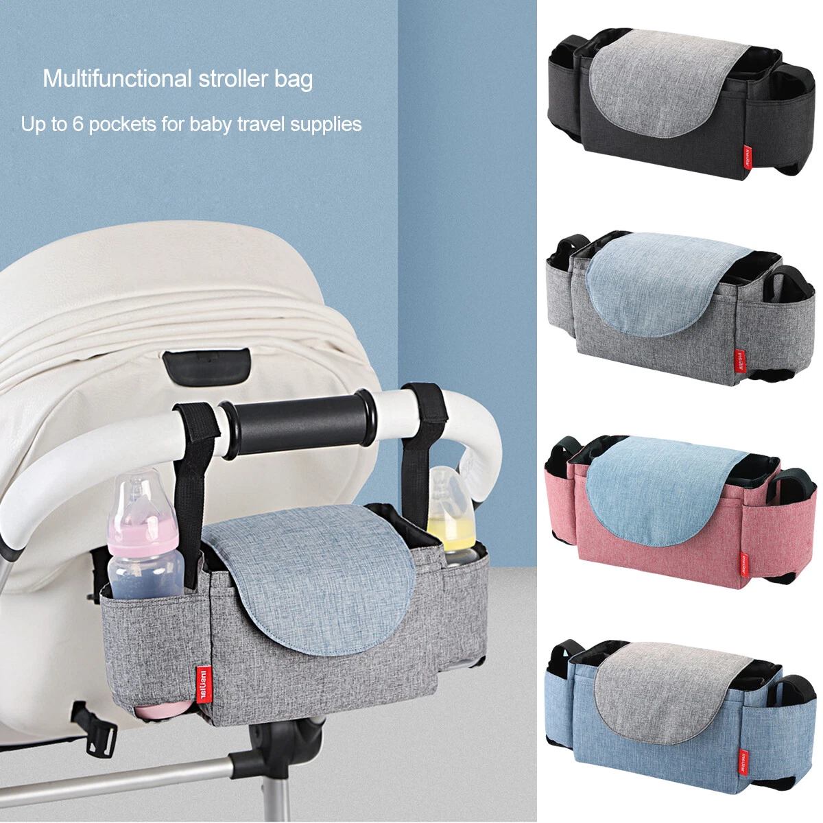 Baby Stroller Hanging Bag Pram Organiser Kids Bottle Diaper
