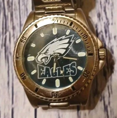 PHILADELPHIA EAGLES RELIC TEAM NFL WATCH EUC W/NEW BATTERY & SPARE GO BIRDS!