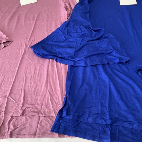 Agnes And Dora Bell Sleeve Tunic Tops Womens Size 2XL 18-20 Blue Mauve 2 Tops - Picture 9 of 19