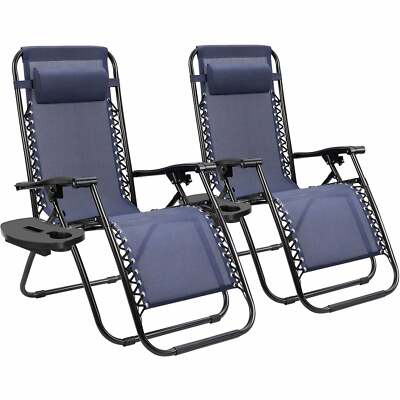 Zero Gravity Chair Camp Reclining Lounge Outdoor Lounge Patio Chair 2 Pack