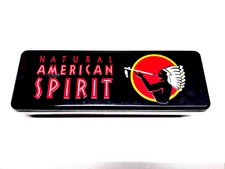 Natural American Spirit Collectible Tobacco Black Metal Empty Collectible Tin