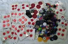Button Lot Carded & Loose Various Colors, Sizes, & Materials About a pound