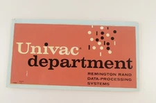 Univac Department Remington Rand Data-Processing Systems Waterslide Decal U-2352