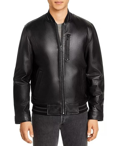 NEW Mens' Michael Kors Leather Bomber 
