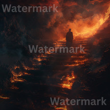 AI-Generated Fantasy Digital Art Fiery Path to Destiny Printable  Artwork Photo