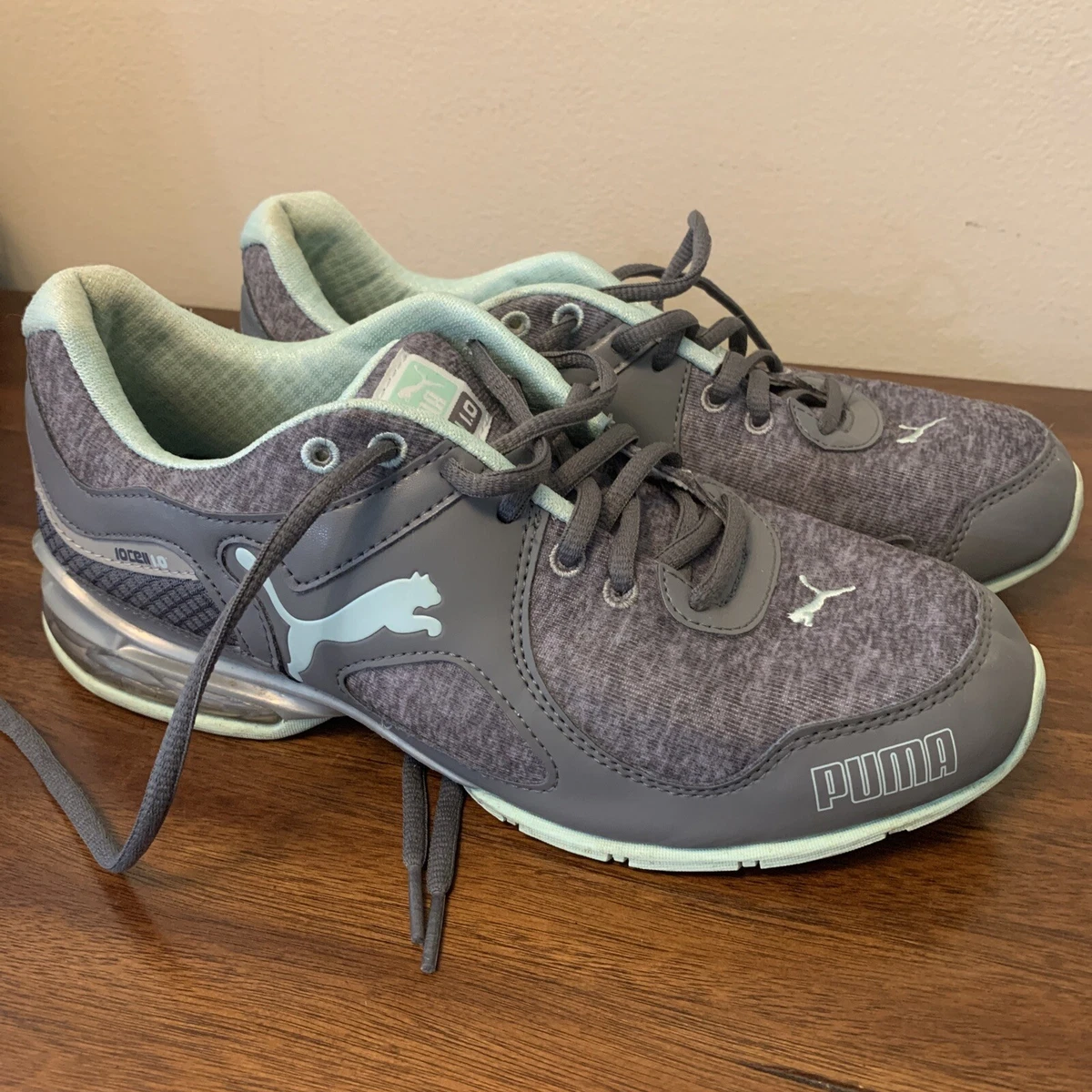 PUMA 10 Cell 1.0 Running Shoes 191429 01 Gray Light Blue Women s US Size 9