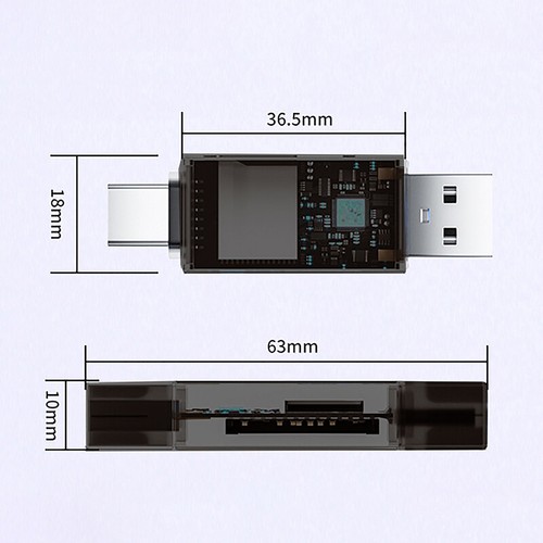 Transparent SD TF Memory Card Reader USB Type-C For Lightning For Iphone - Photo 4/17