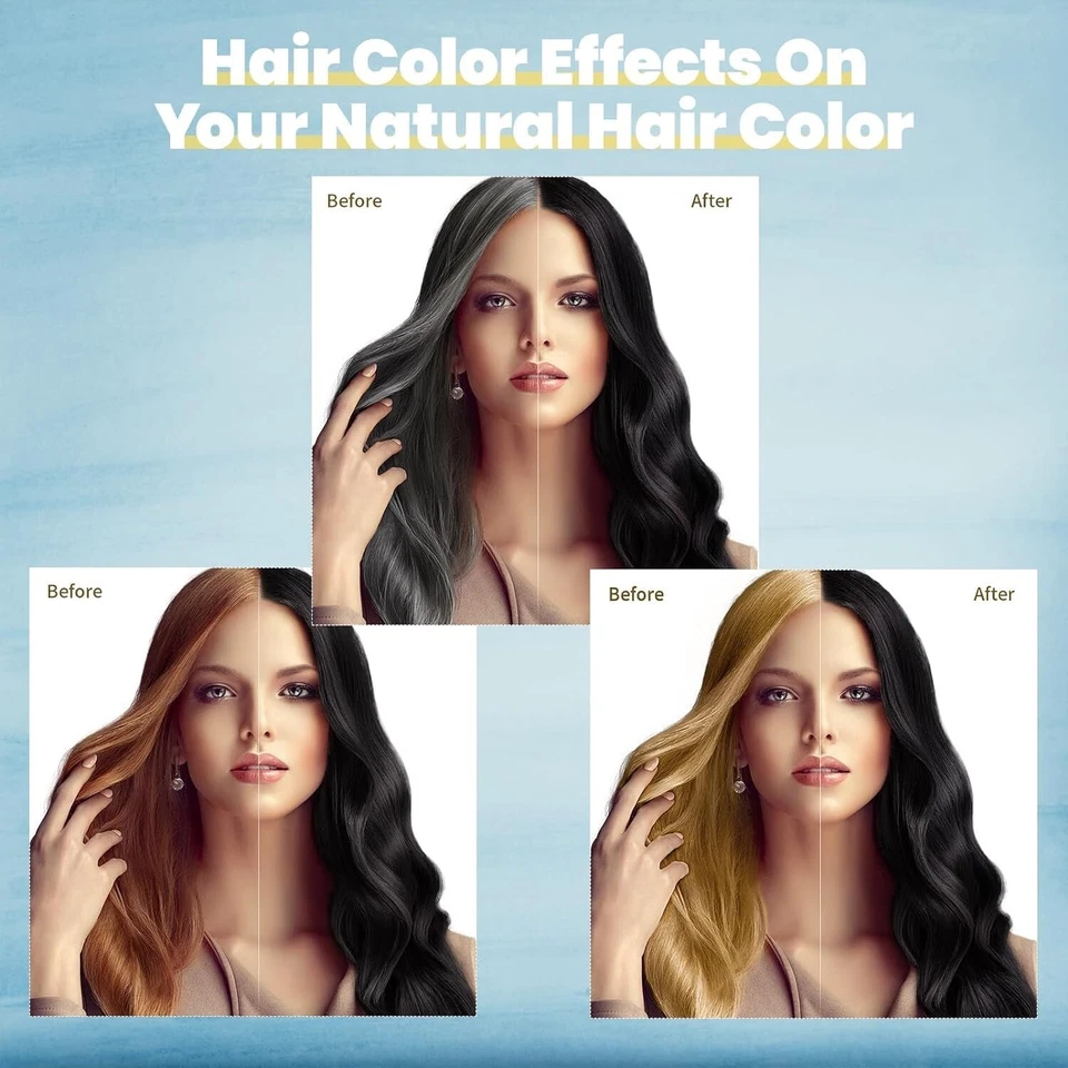 Dark Brown Hair Dye Shampoo Instant 3 in 1+100% Grey Coverage Herbal Ingredients - Image 2 of 4