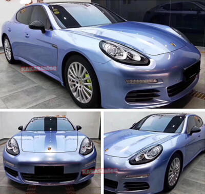 65FT Entire Car Wrap Chrome Sparkle Pearl Gloss Vinyl Satin Sticker Fog Blue US