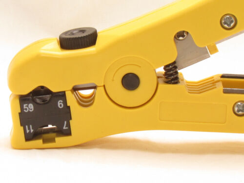 RG6 Koaxialkabel Abisolierer Crimper Tools Kit +20 Kompression 10 Zylinder Stecker - Bild 3 von 12