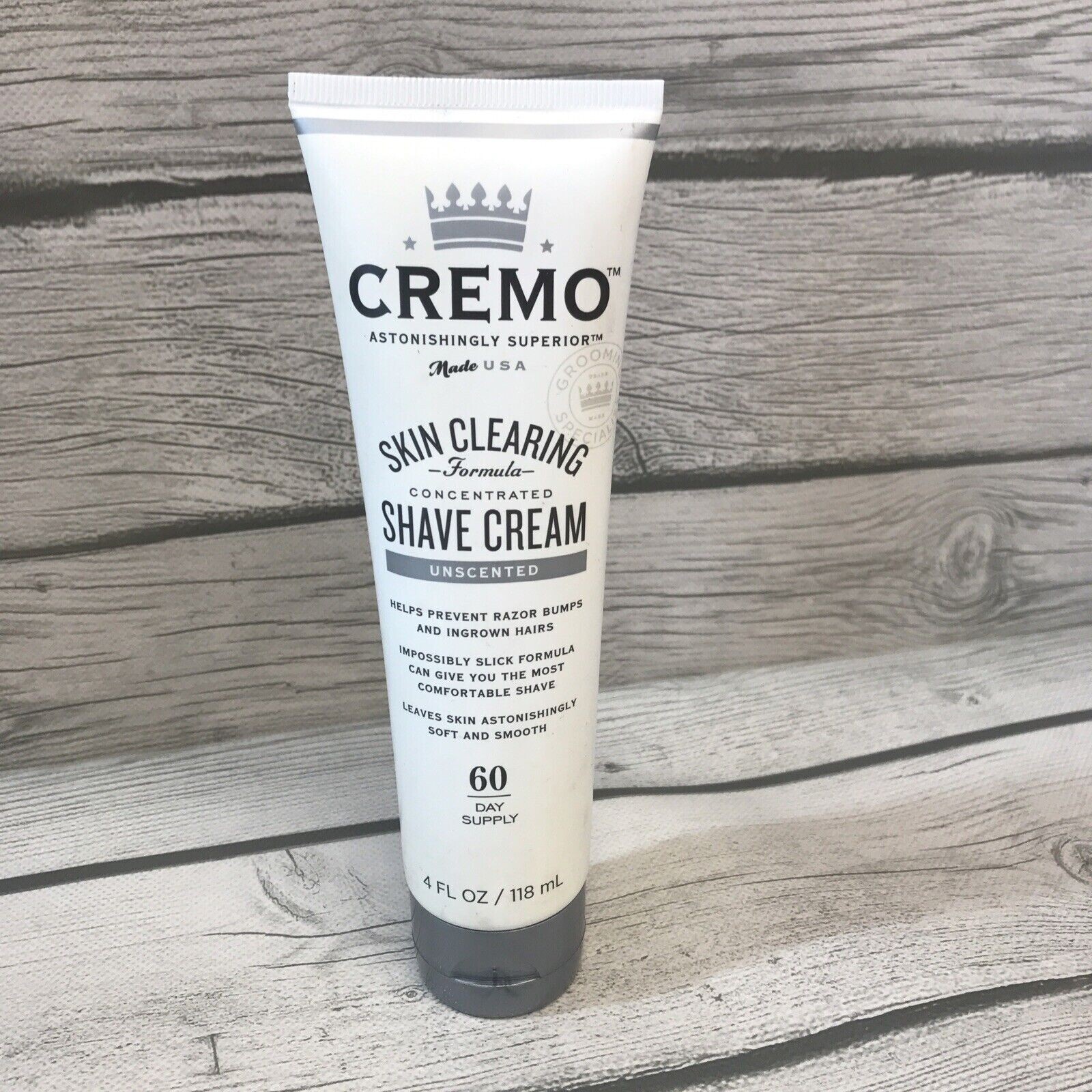 Cremo Skin Clearing Unscented Shave Cream, 4oz