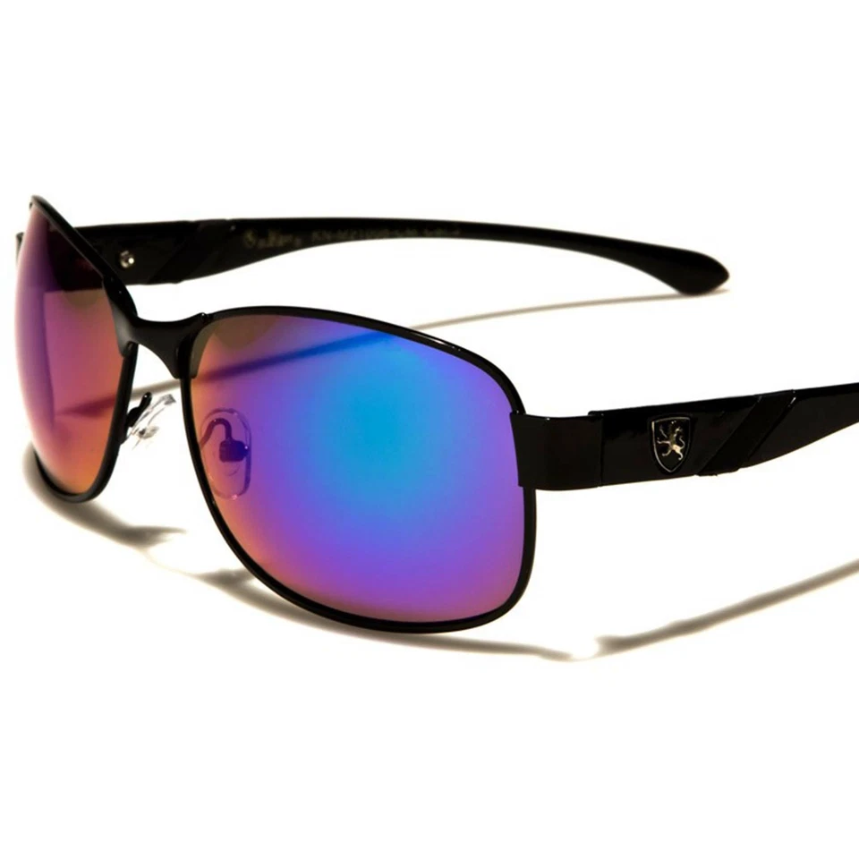 Gafas de sol modernas negras verdes espejadas elegantes deportivas para hombre rectangulares de golf Foto 2 de 3