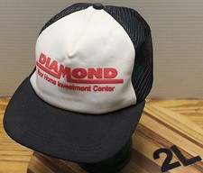 VINTAGE DIAMOND "YOUR HOME INVESTMENT CENTER" TRUCKERS SNAPBACK HAT GOOD COND