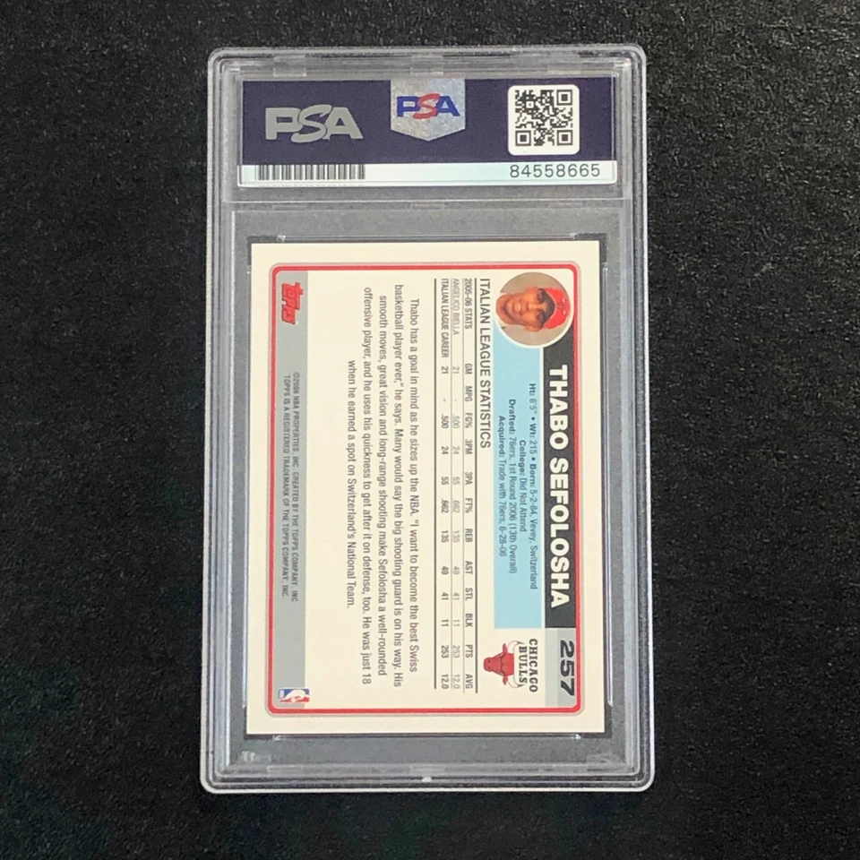 2006-07 Topps Basketball #257 Thabo Sefolosha Signed Card Auto PSA/DNA Slabbed R - Image 2 of 2
