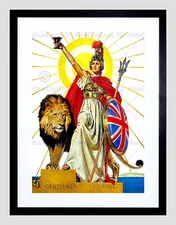85260 ILLUSTRATION BRITISH LION BRITANNIA NEW BLACK Decor Wall Print Poster
