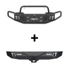 TEXTURED STEEL FRONT BUMPER W/WINCH PLATE REAR BUMPER FOR 07-18 JEEP WRANGLER JK