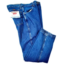 Rustler Wrangler Heavyweight Denim Jeans Relaxed Straight Leg Mens 33x30 NEW!