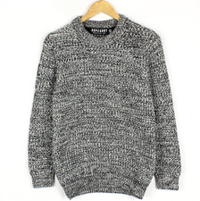 SUPERDRY Women's Jumper Size M Crew Neck Cotton Acrylic Pullover Grey