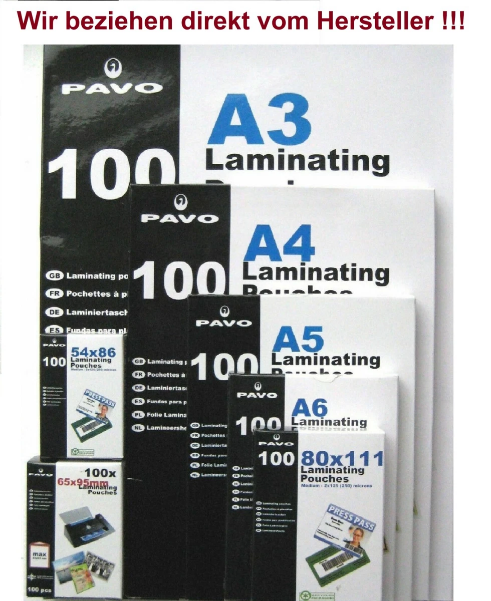 Pavo - Lamineerfolie A4 2x125 mic, 100 stuks - Mat