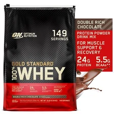 Optimum Nutrition Gold Standard 100% Whey Protein, Double Rich Chocolate 10lb