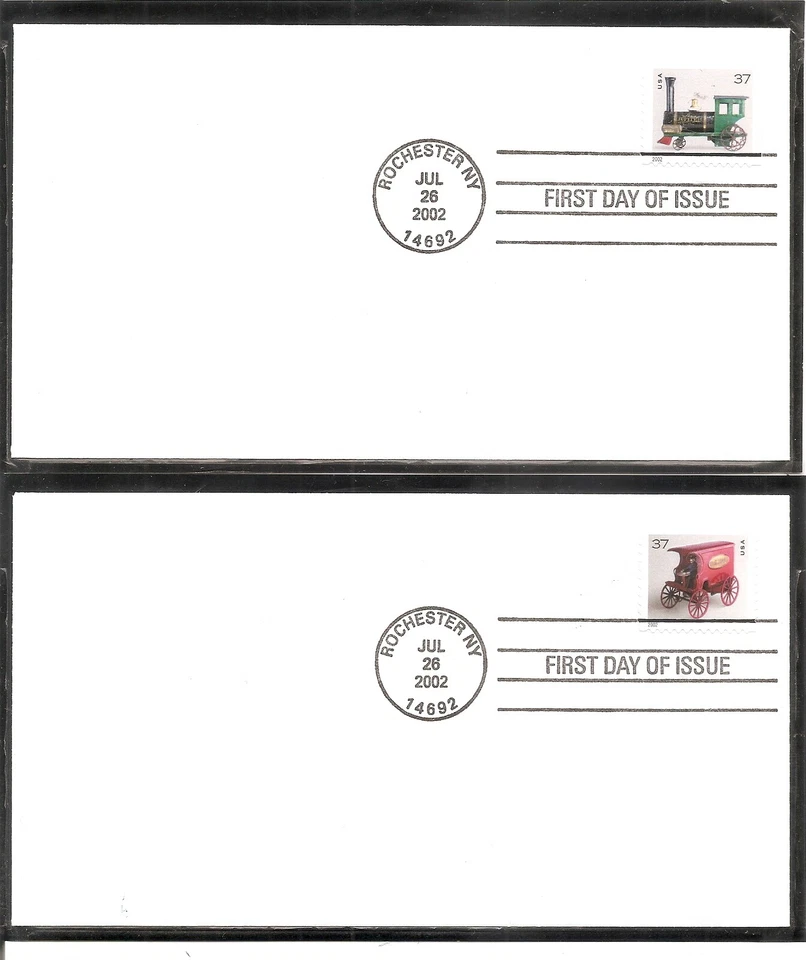 US SC # 3642-3645 Antique Toys FDC. 4 Covers Set. Ready For Cachet. - Image 2 of 2