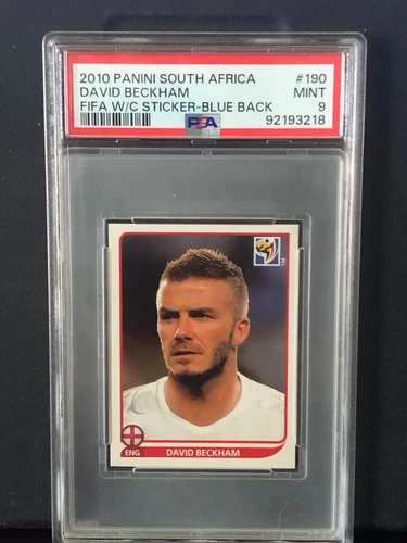 David Beckham 2010 Panini World Cup Sticker Blue Back #190 PSA 9