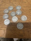 Roosevelt And Merc Lot (10) 90% Silver! Pre 65!