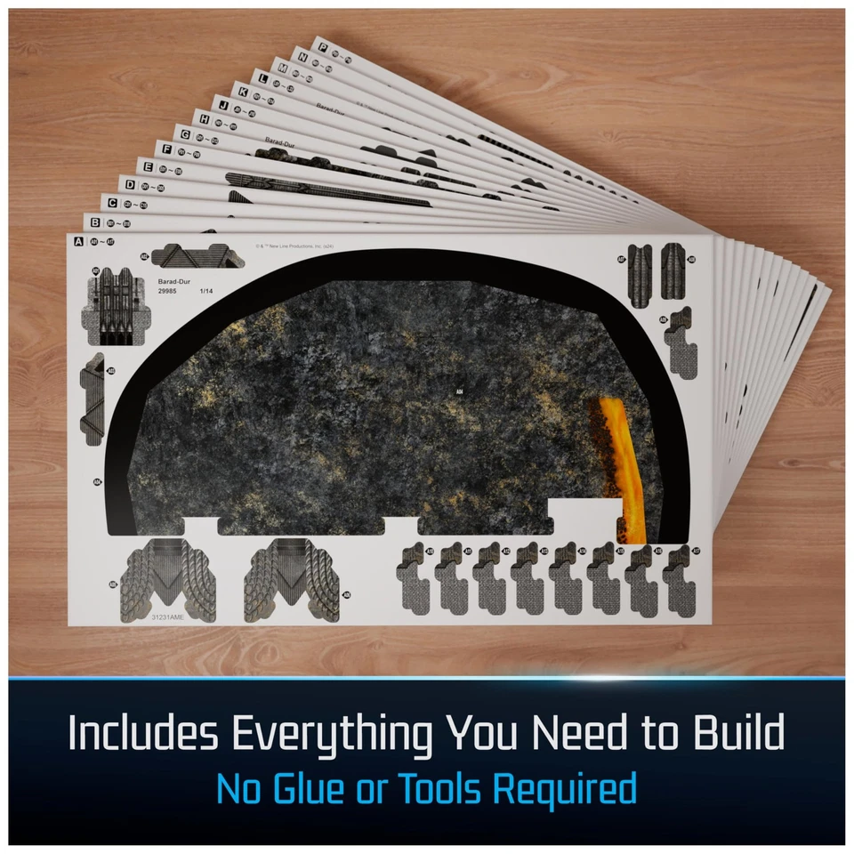 Lord of The Rings Barad-Dur Eye Sauron 3D Model Kit 204 Pcs, Desk Décor Adult - Image 3 of 4