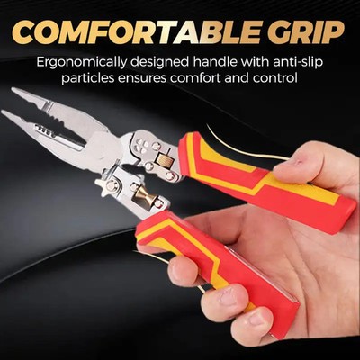 8-in-1 Multitool Kabelschneider Abisolierzange Spannungsprüfer Crimpzange
