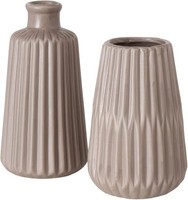 Boltze Esko Keramikblumenvasen Duo Skandinavisches Design ø 8,5 Cm Braun Matt