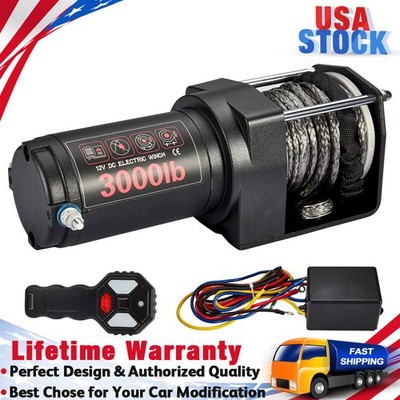 ATV Winch Kit 12V Electric Winch 3000LB 4500LB 6000LB Wireless Remote UTV