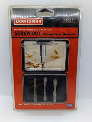 #ad Sears Craftsman USA Nos Damaged Screw Removers Screw Out 52154 3pc $23.00