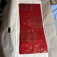 Red floral pattern bag obi glossy