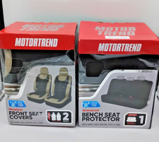 Motor Trend Waterproof Neoprene Car Seat Covers Full Set Beige Black Universal