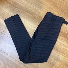 UNIQLO Men's Navy Striped Slim Fit Trousers Back Pockets Used