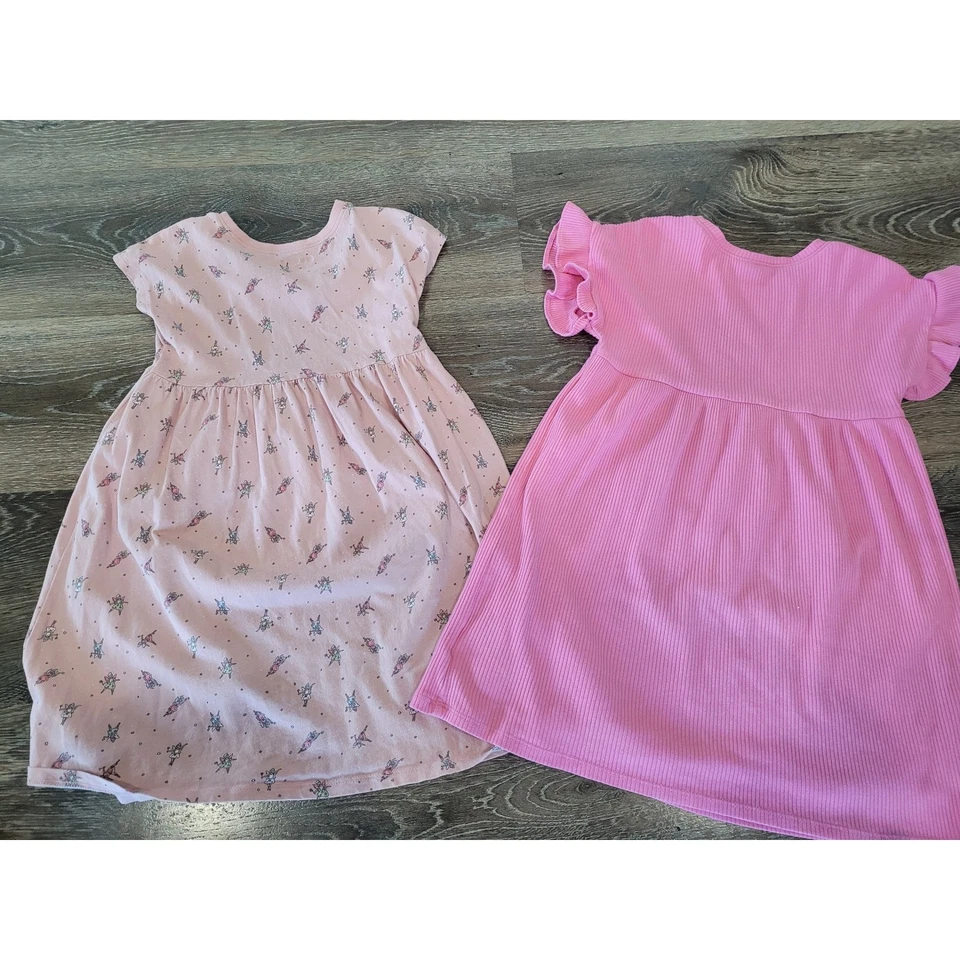 Old Navy Girls Dress Bundle Size 5T 6T Pink Fairy Flutter Sleeve Knit Casual #5 - Image 2 of 4