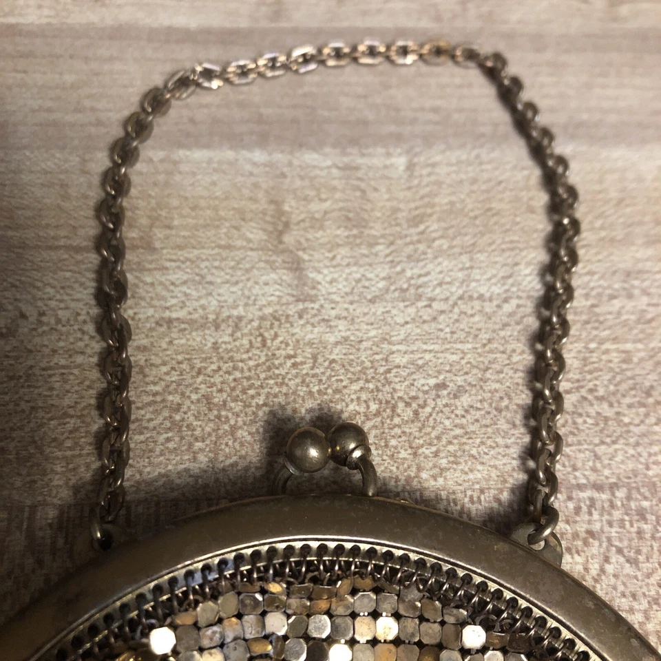 Bolsa de noite vintage lantejoulas douradas OROMESH embreagem beijo trava pequena bonita - Imagem 4 de 4